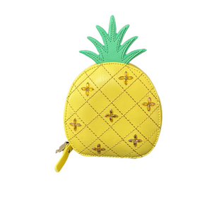 Kate Spade How Refreshing Pineapple Small Coin Purse - Yellow Leather Novelty